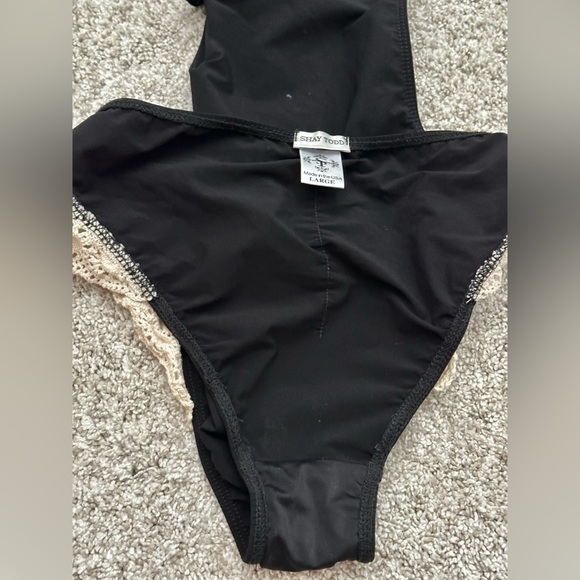 Shay Todd Swim One Piece - Lace Swimwear, (Black/White, Large) Made in USA -RARE - Picture 12 of 16